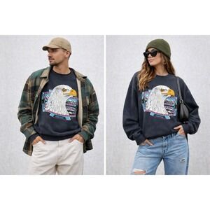 Vtg Sturdy Sweats Lee Sweatshirt American Bald Eagle Southwestern Retro L/XL